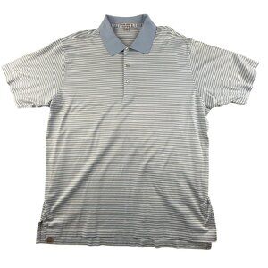 Peter Millar Polo‎ Shirt Men's XXL Classic Fit Short Sleeve Golf Blue Stripe